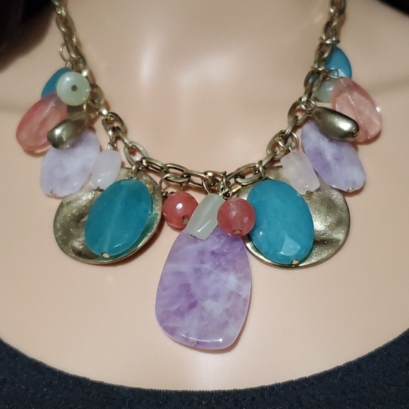 Rox by Alexa Polished Gemstones & Gold Necklace - Picture 2 of 7